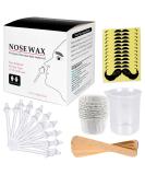Nose hair wax nose wax kit hair removal set for men and women 100 g nose hair wax 20 safe lace applicators 10 containers and 10 mustache stencils safe simple quick - Buy Online on SooperMarket.com