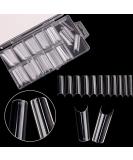 AUERVO 110 PCS Clear Square Nail Tips | Full Cover Acrylic False Nails | Long Coffin Shape | Traceless & Transparent with Box | 11 Sizes | For Women, Girls, Nail Salons & DIY Nail Art - Buy Online on SooperMarket.com