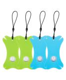 Qaziuy 4-Piece Tick Card Set with Magnifying Glass - Ideal for Pets & People - Durable Elastic Cord - Blue & Green - Buy Online on SooperMarket.com