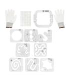 DABLINE 13 PCs Quilting Template Set Includes 8 Quilting Templates, Quilting Frame, Quilting Gloves, Quilting Stickers, and Quilting Guide. Free Motion Quilting Rulers and Templates - Buy Online on SooperMarket.com