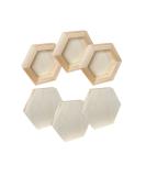 6 Pack 4x4.6 in Hexagon Unfinished Wood Canvas Boards for Painting and Crafts - Buy Online on SooperMarket.com