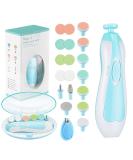 Zooawa Baby Nail Clipper 20 in 1 Electric Trimmer Kit for Newborns, Infants, Toddlers and Adults - Nail File with 12 Replacement Pads - Blue - Buy Online on SooperMarket.com