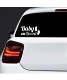 AUTODOMY Baby On Board Baby on Board Feet Baby in Car StickPackage 2 Pieces for Car (White) - Buy Online on SooperMarket.com