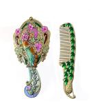 MULHUE Hand Held Mirror  Vintage Hand Mirror Peacock Flower Pattern Decorative Hand Mirror Metal Vanity Mirror Comb Set  Bronze - Buy Online on SooperMarket.com