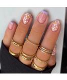 24pcs French Tip False Nails Short Stick on Nails Square Press on Nails Daisy Flower Removable Glue-on Nails Purple Fake Nails Acrylic Full Cover Nails Women Girls Nail Art Accessories 0199Y03 - Buy Online on SooperMarket.com