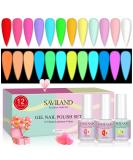SAVILAND Glows in The Dark Gel Nail Polish Set - 12 Colors Neon Glow Nail Polish for DIY Nail Art - Valentines Day Gift - Buy Online on SooperMarket.com