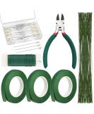PAXCOO Floral Tape and Floral Wire  Floral Arrangement Kit with Green Floral Tape and Floral Wire  Boutonniere Flower pin  Wire Cutter for Wreath Making Supplies - Buy Online on SooperMarket.com
