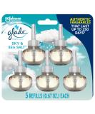 Glade PlugIns Refills- Sky & Sea Salt Scented Essential Oils for Home & Bathroom - 3.35 Fl Oz, 5 Count - Buy Online on SooperMarket.com