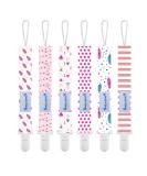 Smlpuame baby pacifier chain girl 6 pieces bpa-free pacifier band fabric girl pacifier chain nuckel chain fit most pacifier and bite toys dummy clips for baby birth gift (pink) pink gray - Buy Online on SooperMarket.com