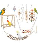 Seahelms 8Pcs Parrot Chewing Toys with Hammock & Bells for Cockatiels, Budgies, & Macaws - Buy Online on SooperMarket.com