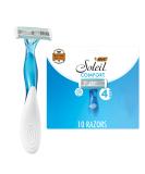 BIC Soleil Comfort Disposable Razors for Women - 10 Piece Set, Aloe Vera & Vitamin E, 4 Blades - Buy Online on SooperMarket.com