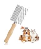 Redreo Dog & Cat Comb - Wooden Double Ridge Brush for Long Hair | Pet Care Comb for Flea Removal - Buy Online on SooperMarket.com