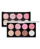 DELISOUL 8 Colors Blush Palette - Contour, Highlighter & Peach Pink Face Blush | Professional Shimmer Foundation Powder - Buy Online on SooperMarket.com