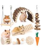 BBjinronjy Hamster Chew Toys Set Small Animal Molar Toys Teeth Care Wooden Accessories for Guinea Pigs Chinchillas Gerbils Mice Rats Mouse Rodents Toy Swing Seesaw Bridge - Buy Online on SooperMarket.com