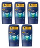 Nivea Fresh Kick Deodorant Solid Stick for Men 5x50ml - Pack of 5 - Buy Online on SooperMarket.com