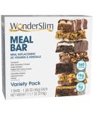 WonderSlim Meal Replacement Protein Bar, Variety Pack, 160 Calories, 15g Protein, Up To 5g Fiber (7ct) Variety Pack 1 Box - 7 Count - Buy Online on SooperMarket.com