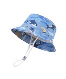 LANGZHEN Beach Sun Protection Hat for Baby Girls - Adjustable Wide Brim Toddler Kids Play Hat with Chin Strap - Fish School Design - 2-4 Years - Buy Online on SooperMarket.com