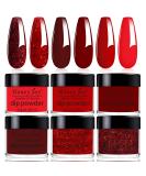 Dip Powder Set Honey Joy - 6 Color Glitter Dipping Powder Collection for Classic Red Manicure - Nail Art DIY Salon Kit, No Need for Nail Lamp - Great Gifts for Women - Buy Online on SooperMarket.com