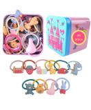 30 Cute Cartoon Animal Hair Ties for Girls in Metal Box - Thin Elastic Bands for Children s Hair Jewelry - Buy Online on SooperMarket.com