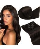 Shop Laavoo Dark Brown Real Hair Extensions - 50cm Clip In Remy 7PCs 105g for Effortless Volume - Buy Online on SooperMarket.com