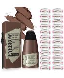 Eyebrow Stamp Stencil Kit - 24 Reusable Stencils | Waterproof Trio Brow Makeup Kit (Dark Brown) - Buy Online on SooperMarket.com