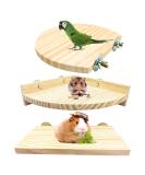 3PCS Hamster Wooden Platform Perch Stand Natural Bird Budgie Toys and Accessories Parrot Cage Perch for Chinchilla Mouse Rat Dwarf Hamster Small Animals - Box Packaging - Buy Online on SooperMarket.com