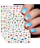 JMEOWIO 12 Sheets Summer Ocean Nail Art Stickers Decals Self-Adhesive Pegatinas U as Fish Beach Turtle Whale Nail Supplies Nail Art Design Decoration Accessories - Buy Online on SooperMarket.com