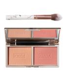 Matte and Shimmer Blush Palette with Mirror and Brush - Long-Wearing Natural-Looking Cheek Tint - 01 (1g) - Buy Online on SooperMarket.com