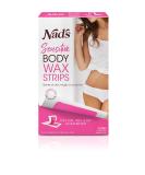 Nads Body Wax Strips for Sensitive Skin - Hypoallergenic Hair Removal Kit | Includes 28 Strips & 2 Calming Oil Wipes - Buy Online on SooperMarket.com