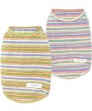 Dog striped T-shirt yaodhaod summer breathable cotton shirts dog soft tank top sleeveless vest dog t-shirt for small medium-sized dog cat clothing (2pack) (l) - Buy Online on SooperMarket.com