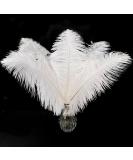 Piokio 20 pcs White Ostrich Feathers Plumes 10-12 inch | DIY Christmas & Wedding Party Decorations - Buy Online on SooperMarket.com