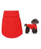 Small Dog Jumper Warm Puppy Sweater for Small Dogs Winter Knitted Dog Pullover Soft Turtleneck Dog Clothes Vest for Pet Autumn Winter Outfit for Welsh Corgi Yorkshire Terrier Chihuahua (XS Red) XS Red - Buy Online on SooperMarket.com