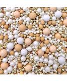 Luxury metallic Gold Nude Beige neutral White Rose Gold Christmas Sprinkles mix blend baby shower cupcakes cookies biscuits edible cake topper pearls wedding hen party decoration chocolate balls MOET - Buy Online on SooperMarket.com