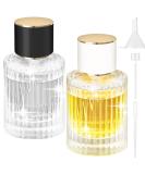 Ysimple 2Pcs 50ml Round Travel Perfume Glass Spray Bottle Refillable Perfume Atomiser Portable Clear Glass Empty Bottle Large Cosmetic Fine Mist Atomizer for Travel Perfume Replacement - Buy Online on SooperMarket.com