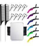 8 Pieces Hair Parting Ring, Styling Clips, Rat Tail Braiding Combs, Magnetic Pin Holder Wristband - Black - Buy Online on SooperMarket.com