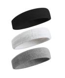 BEACE Sweatbands - Moisture Wicking Headband for Tennis, Basketball, Running - Unisex Sports Sweatband in Black/White/Gray - Buy Online on SooperMarket.com