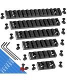 FANGOSS Mloc Picatinny Rails Set - 6 Pack with 3, 5, 7, 9, 11, 13 Slot Aluminum Sections - Includes 13 T-Nuts, Screws, and Allen Wrench - Buy Online on SooperMarket.com