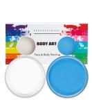 Professional Mardi Gras Makeup Set - Water Current 30g x 2 Colors | Ideal for Halloween & Carnival Parties | White & Blue - Buy Online on SooperMarket.com