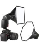 waka Flash Diffuser Light Softbox, 2 Pack Speedlight Softbox Collapsible with Storage Pouch - 8" Octagon Softbox + 8"x6" for Canon, Yongnuo and Nikon Speedlight - Buy Online on SooperMarket.com