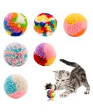 6 Packs Colorful Cat Toys Soft Interactive Plush Bite-resistant Cat Balls Toys Cute Kitten Toys Pet Pom Pom Balls for Playing Chasing Teeth Grinding Chewing Training(A) - Buy Online on SooperMarket.com