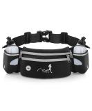 AUNIQ drinking belt running hydration tape with water bottles (2 x 300 ml) pile belt belt pocket reflective hip pocket belly pocket sport for marathon jogging cycling travel outdoor (black) - Buy Online on SooperMarket.com