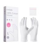 COOLJOB White Cotton Gloves for Women and Men 6 Pairs Eczema Gloves with a Free Wash Bag 100% Cotton Moisturising Protective Gloves for Dry Hands Jewelry Inspection (6 Pairs Size M-L) - Buy Online on SooperMarket.com