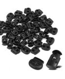 ERKOON 40 PCS Plastic Cord Locks End Spring Stopper Set for Drawstring Bags - Double-Hole and Single-Hole Black Fastener Slider - Buy Online on SooperMarket.com