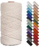 NOANTA Natural Macrame Cord 3mm x 109Yards - Beige Cotton Rope for Wall Hanging, Plant Hangers, Crafts & Knitting - Buy Online on SooperMarket.com