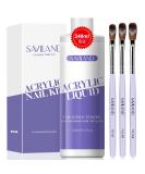 Saviland Monomer Acrylic Nail Liquid   8.11fl.oz Acrylic Liquid with 3PCS Acrylic Brushes Size(8/10/14)for Acrylic Powders  True-EMA  Non-Yellowing Acrylic Nail Liquid for DIY Home Nail Salon Use - Buy Online on SooperMarket.com