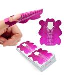200Pcs Professional Stiletto Nail Forms - Self-Adhesive Sticker for Nail Extension - Pink and Silver - HJ-NTF051 - Buy Online on SooperMarket.com