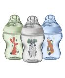 Tommee Tippee Closer to Nature Baby Bottles Woodland Friends | Breast-Like Nipple Anti-Colic Valve (9oz 3 Count) - Buy Online on SooperMarket.com