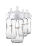 Philips AVENT Glass Natural Baby Bottle with Natural Response Nipple Clear 8oz 4pk SCY913/04 8 Ounce 4 Pack Bottle - Buy Online on SooperMarket.com