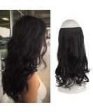 FESHFEN Hair Secrets Extensions Invisible Secret Wire Crown Hair Extensions One Piece Curly Wavy Long Hair Extension Synthetic Hairpieces for Women 18 inch Natural Black - Buy Online on SooperMarket.com