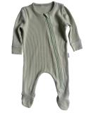 DreamBuy Ribbed Cotton Zip Up Baby Sleepsuit for Newborns | Unisex Baby Boy and Girl Clothes 0-3 Months Sage - Buy Online on SooperMarket.com